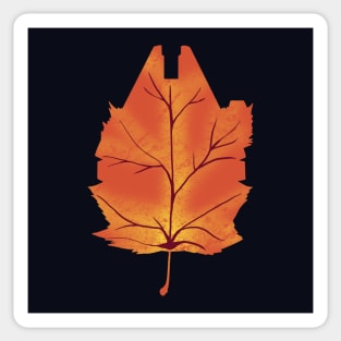 Millennium Fall Icon Sci-fi Inspired Maple Leaf Spaceship Sticker